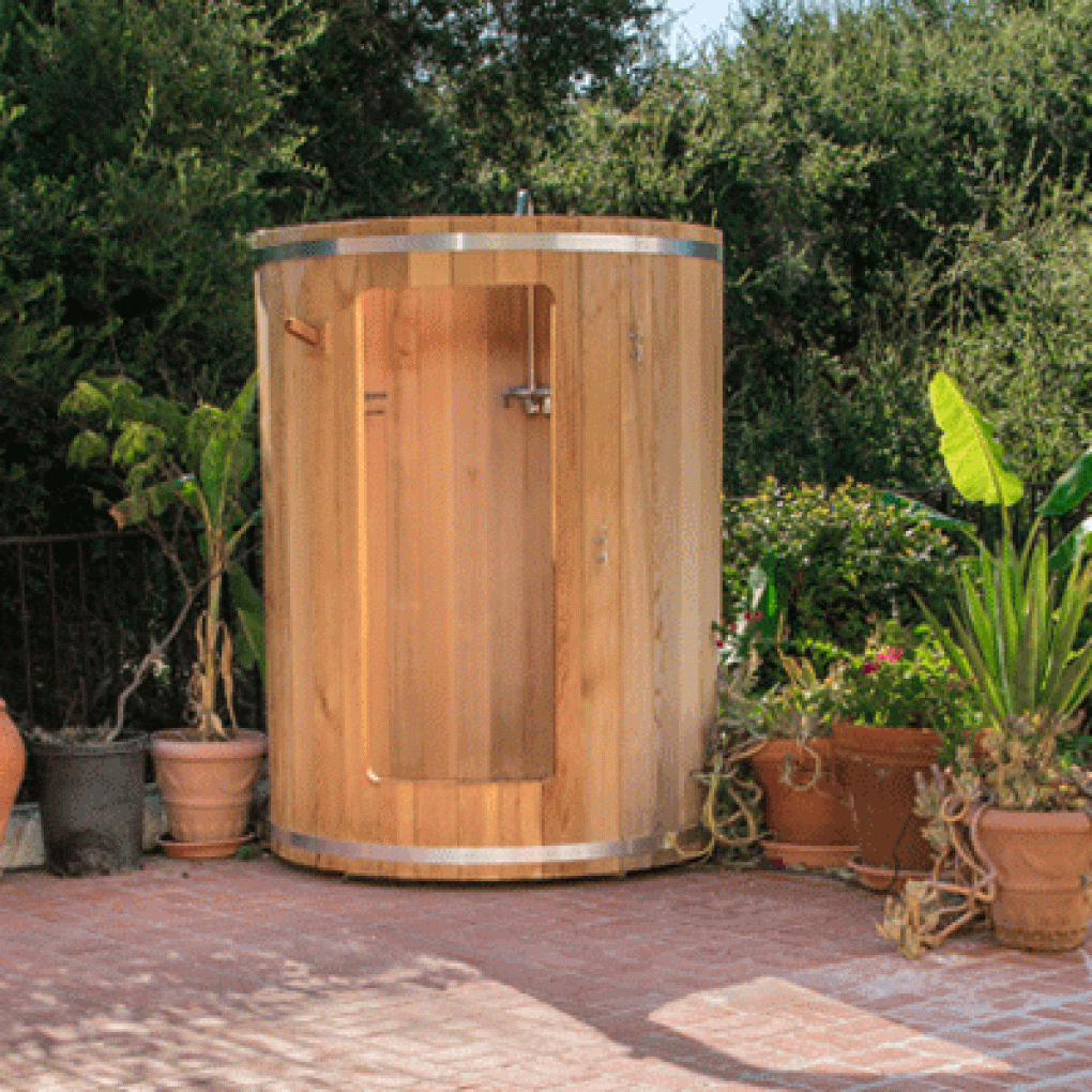 Leisurecraft rainbow barrel outdoor shower