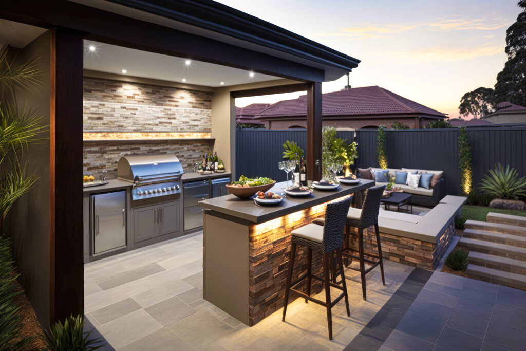 modern outdoor kitchen