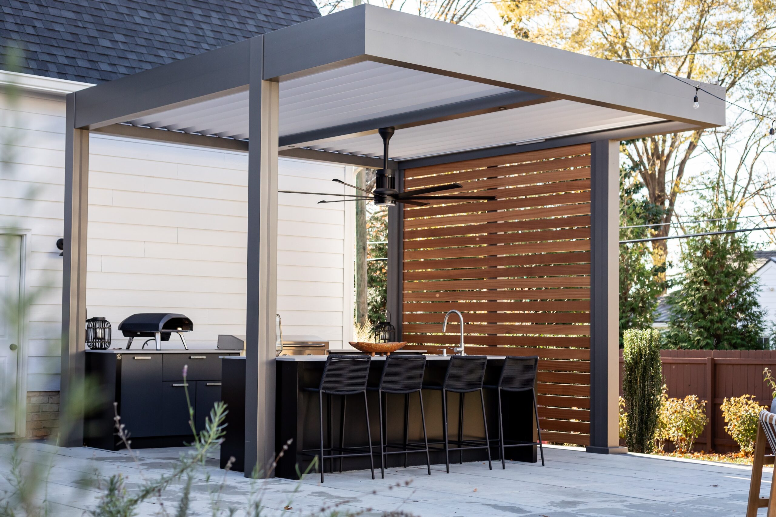 covered outdoor kitchen